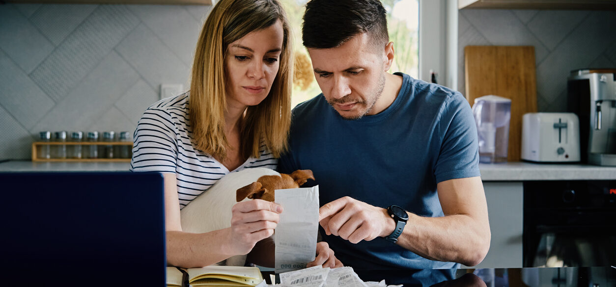 Married couple worried about health care costs.