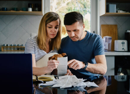 Married couple worried about health care costs.